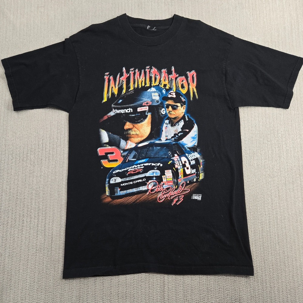 Vintage Dale Earnhardt Shirt Mens Large Black NASCAR Racing Intimidator 1997